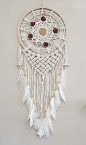 Dream Catchers: Pom Pom Crochet Dream Catcher Mustard