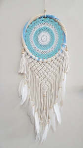 Dream Catchers: Marcrame Crochet Dream Catcher 33CM-Turquoise