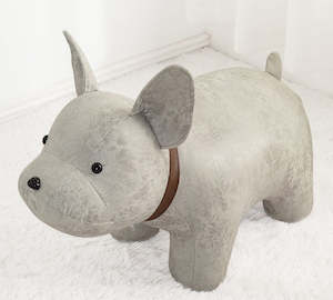 Kids Stool Sand Grey Dog