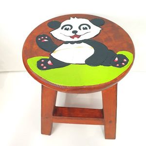 Furniture: Kids Wooden Stool Baby Panda