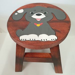 Kids Wooden Stool Puppy