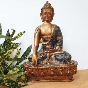 Buddha Holding Bowl-Blackwash