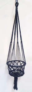 Pot Plant Hangers Holders: Macrame Pot Plant Hanger 22cm-Single Black