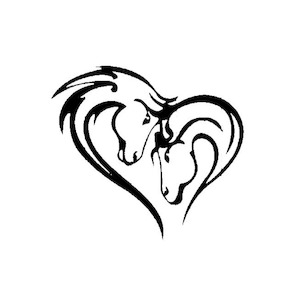 Love Heart Horses Metal Wall Art