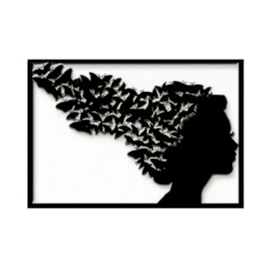 Butterflies Head Metal Wall Art