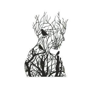 Silence Tree Birds Metal Wall Art