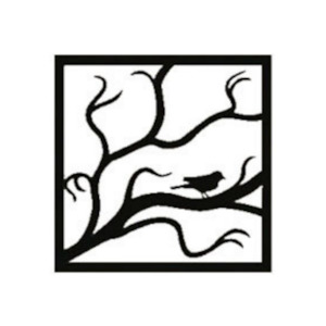 Square Tree Birds Metal Wall Art