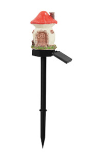 Windchimes Outdoors: Fairy House Solar Stake Mushroom