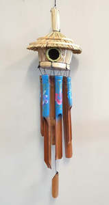 Windchimes Outdoors: Round Bird House Painted Chimes