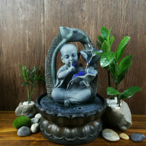 Water Features: 3 Lotus Leaf Monk Water Feature