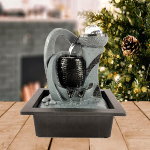 Water Features: 3 Tier Barrel with Spinning Ball Water Feature