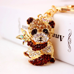 Keyrings: Diamante Key Ring Panda