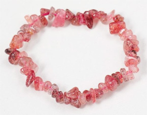 Crystal Chip Bracelet Strawberry Quartz