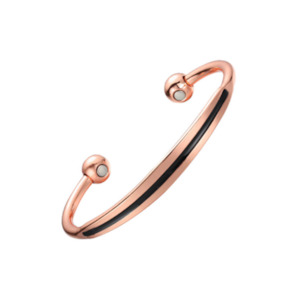 Copper Magnetic Bracelets: Copper Bracelet Plain Black Strip With Magnets