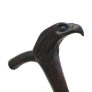 All: Carved Walking Stick Eagle with Handle