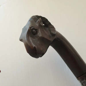 Carved Walking Stick Goat