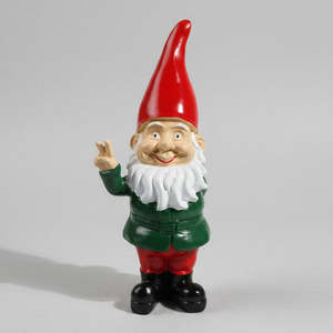 Poly Resin Figurines Animals: Baby Peace Gnome Statue Green/Red 8x7x20cm