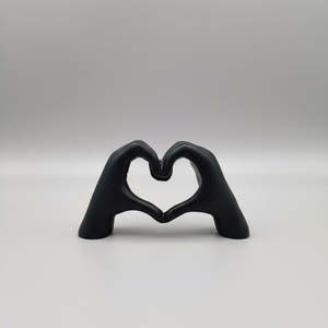 Love Hand Sign Black Poly Resin