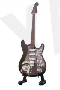 Minature Guitar on Stand Dire Straits