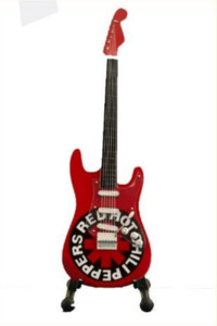 All: Minature Guitar on Stand Red Hot Chilli Peppers