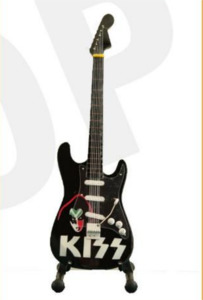 Minature Guitar on Stand Kiss