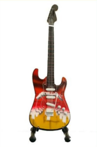 Minature Guitar on Stand Metallica