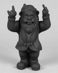 Poly Resin Figurines Animals: Happy garden Gnome 2 Fingers