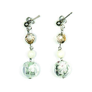 Murano Glass Jewellery In Italy: Murano Glass Earrings Giudecca White - Antica Murrina Venezia