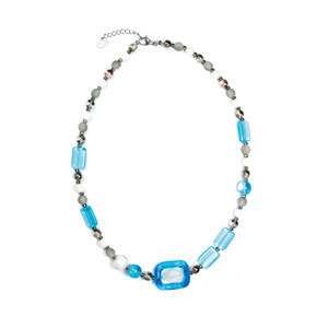 Murano Glass Jewellery In Italy: Murano Glass Necklace Lido Blue - Antica Murrina Venezia