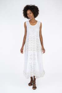 Handmade Cotton Dress Diana White - Marilu