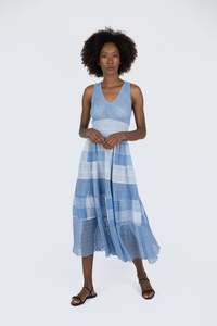 Handmade Linen Dress Benedetta Blue - Marilu