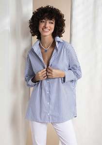 Shirt And Jacket Collection In Italy: Made in Italy Cotton Stripe Shirt - Caterina D