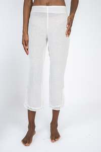 Marilu Moda: Handmade Linen Trousers Greta White - Marilu