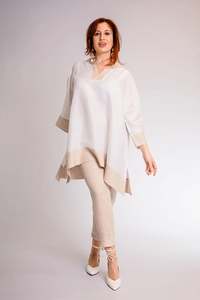 Rosetta Moda Positano Positiamo Collection: Pure Linen Tunic Dalila Bicolor - PosiTiamo