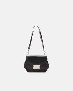 Cuoieria Fiorentina: Genuine Leather Crossbody Penta Black - Cuoieria Fiorentina