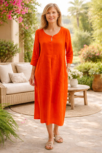 Handmade Linen Dress Libera  - Mena Cinque