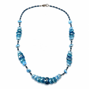 Murano Glass Long Necklace Monete Blue - Antica Murrina Venezia