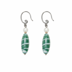 Murano Glass Earrings Ortensia Green - Antica Murrina Venezia
