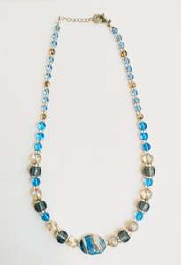 Murano Glass Jewellery In Italy: Murano Glass Necklace Salina Blue - Antica Murrina Venezia