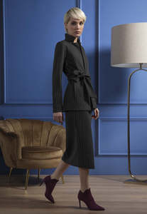 Bottoms Collection In Italy: Made in Italy Skirt Gessato - Caterina D.
