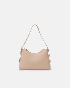 Cuoieria Fiorentina: Genuine Leather Square Hobo Bag Eva Avorio - Cuoieria Fiorentina