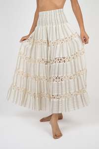 Handmade Linen Skirt Milonga Beige - Marilu