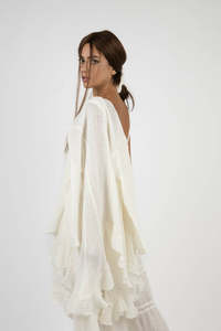 Handmade Linen Jacket Mazurca White - Marilu
