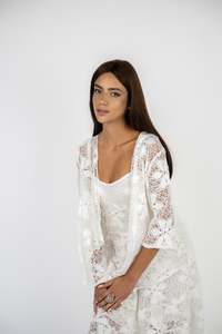 Handmade Cotton Lace Jacket Beguine White - Marilu
