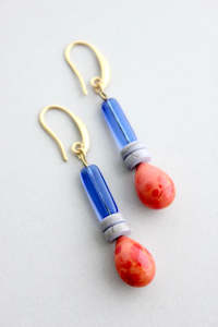 David Aubrey: David Aubrey Vintage Glass and Magnesite Earrings