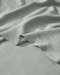 Flat Sheets: Ravello Linen Flat Sheet - Sage | Weave Home Bed Linen