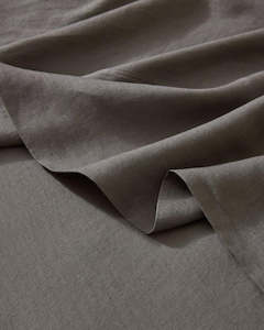 Flat Sheets: Ravello Linen Flat Sheet - Charcoal | Weave Home Bed Linen