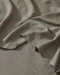 Flat Sheets: Ravello Linen Flat Sheet - Caper | Weave Home Bed Linen