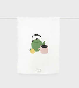 Teapot Linen Tea towel by Father Rabbit | 100% Linen