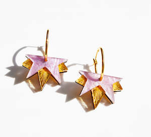 Outlet: Lucky Star Hoop Earrings - Lilac | Hagen + Co